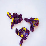 Purple & Yellow Bunny Ears Scrunchies