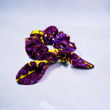 Purple & Yellow Bunny Ears Scrunchies