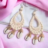 Oval Cowrie Shell Earrings