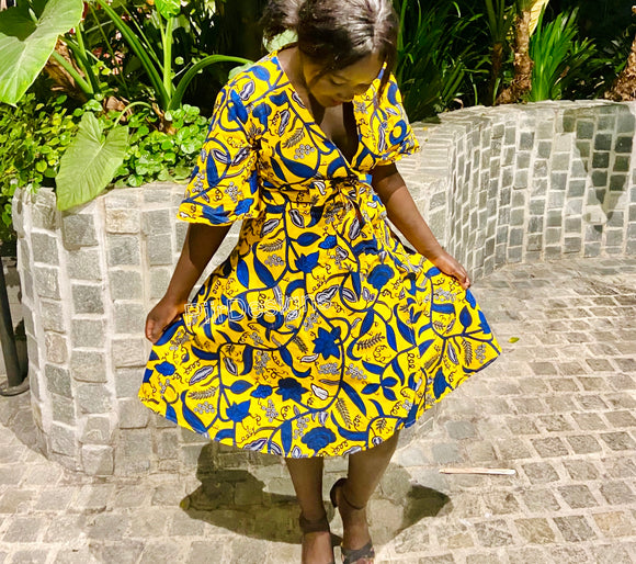 African Print Wrap Dress