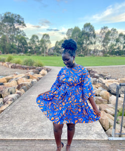 Ruffle Sleeve African Dress