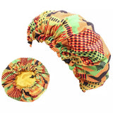 African Print Satin Lined Bonnet Cap