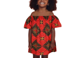 Off Shoulder Girls Dashiki African Print Dress